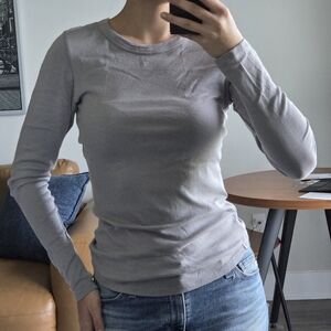 Barefoot Dreams Malibu Collection Soft Jersey Long Sleeve Tee, Small, Gray